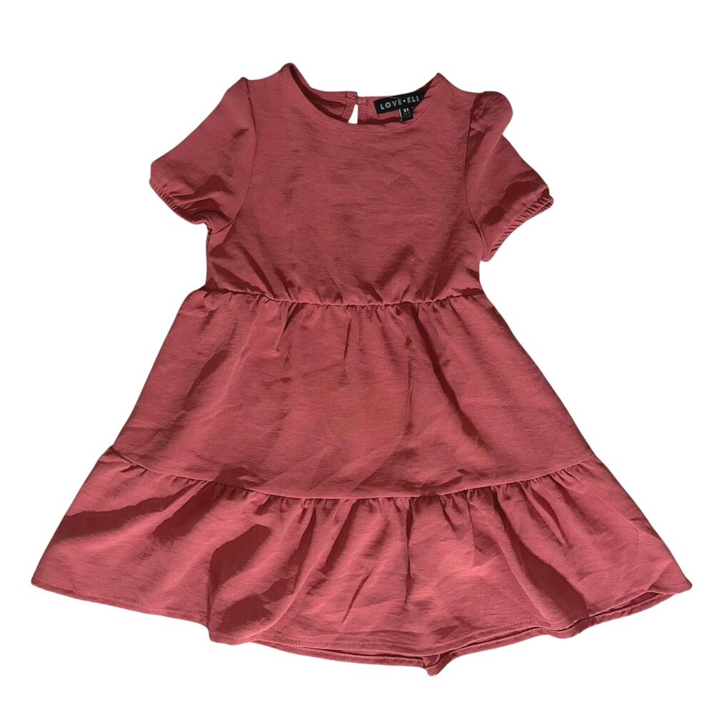 5/$25 Love Ellie Toddler Girl's Tiered A Line Short Sleeve Mini Dress XS 4T
